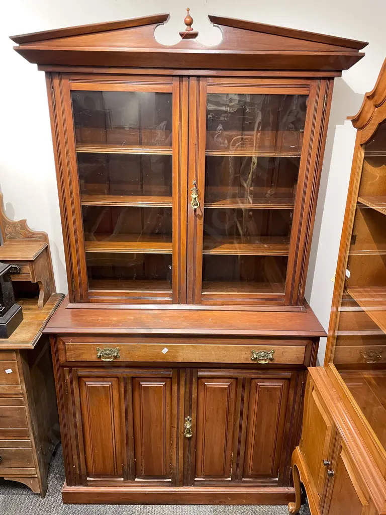 Stained Kauri Bookcase Cabinet Image 1++