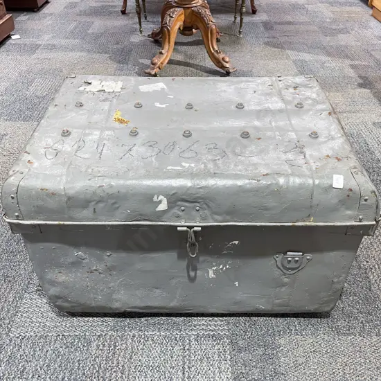 A Pair of Vintage Tin Trunks