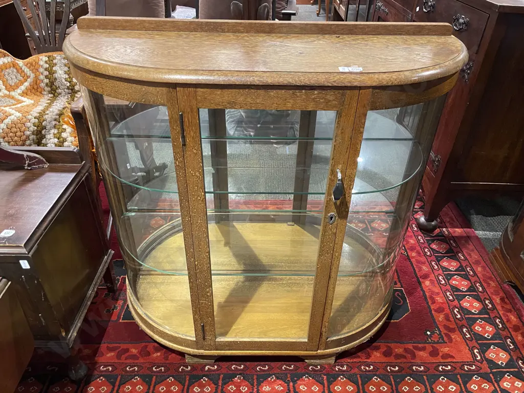 Oak Glazed Display Cabinet Image 1++