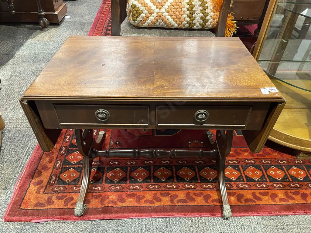 Small Repro Regency Style Mahogany Sofa Table Image 1++