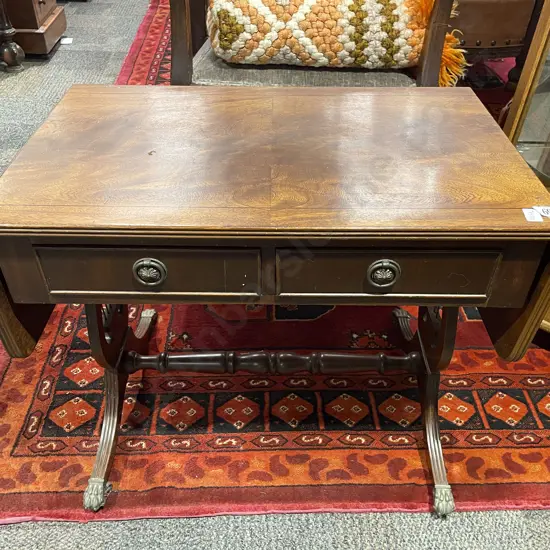 Small Repro Regency Style Mahogany Sofa Table