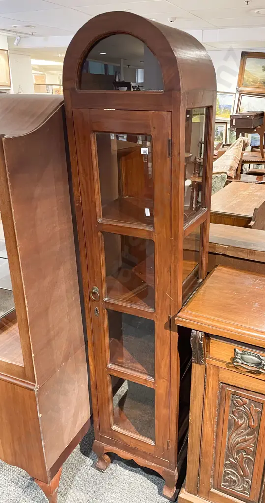 Slender Glazed Arch Top Display Cabinet Image 1++
