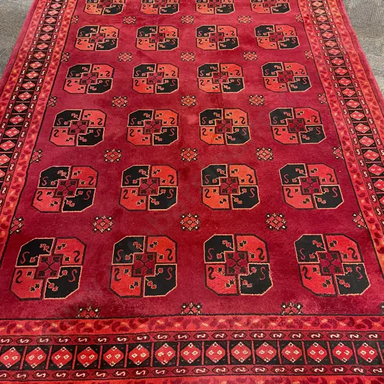 Large Persian Style Floor Rug on Red Ground