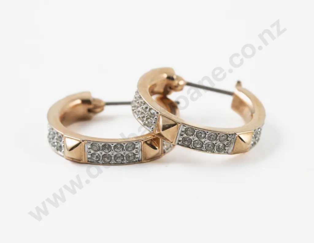 Pair of Swarovski Crystal Hoop Earrings Image 1++