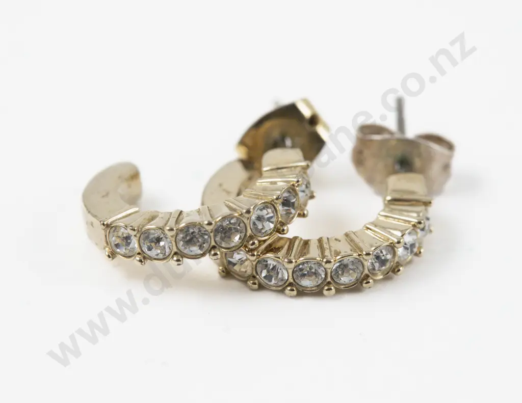 Pair of Swarovski Crystal Half Hoop Earrings Image 1++