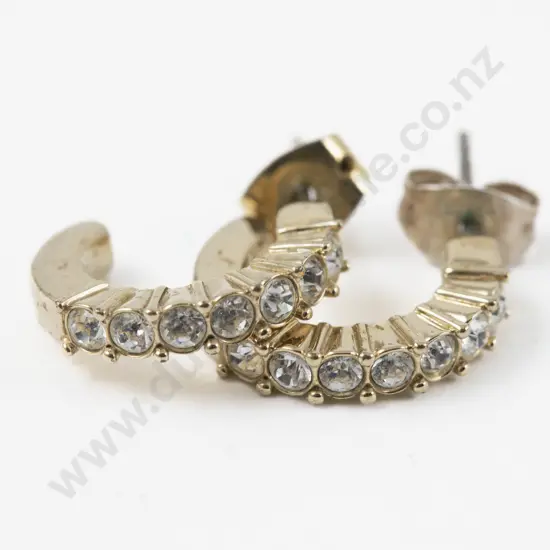 Pair of Swarovski Crystal Half Hoop Earrings