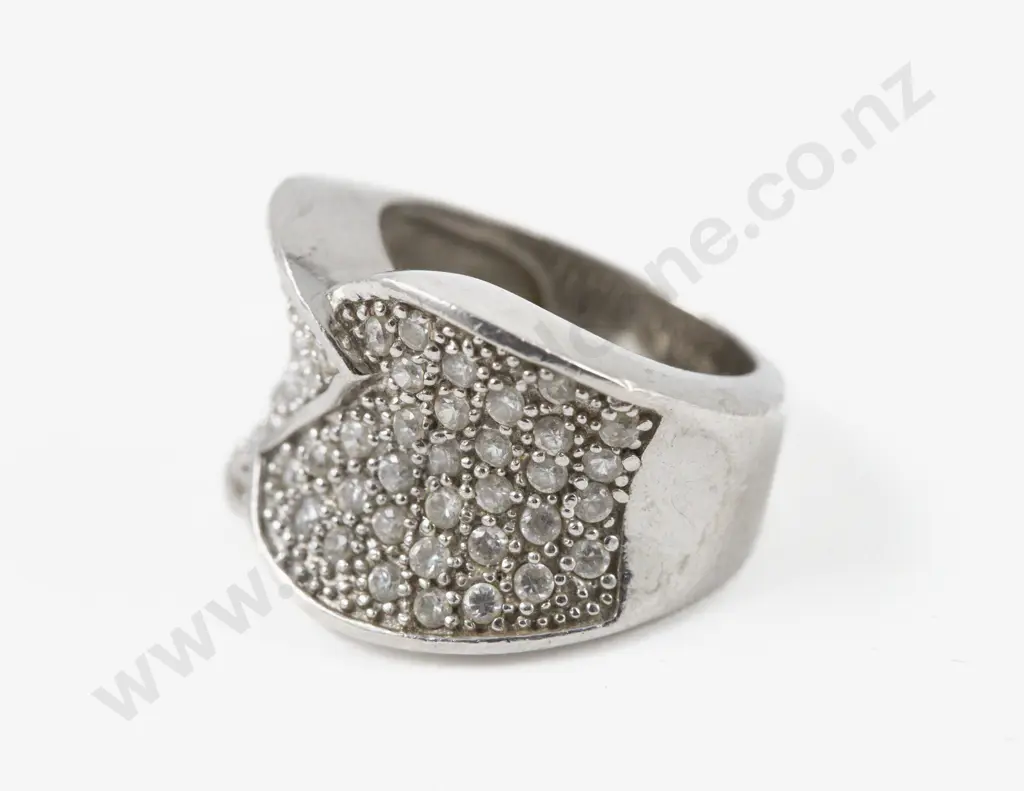 S/S Clear Crystal Fancy Band Ring Image 1++