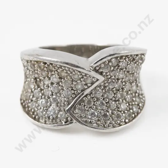 S/S Clear Crystal Fancy Band Ring