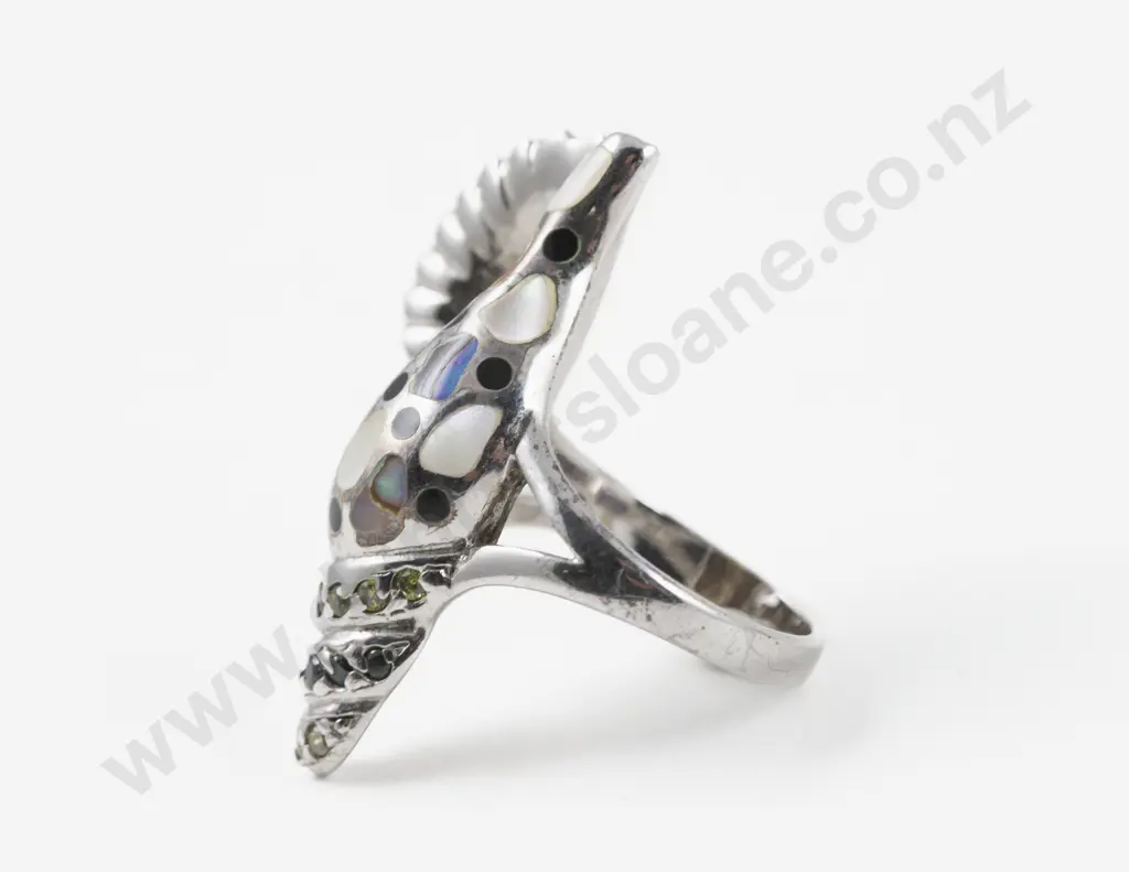 S/S MOP and Paua Conch Shell Dress Ring Image 1++