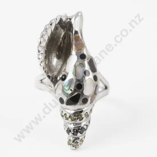 S/S MOP and Paua Conch Shell Dress Ring