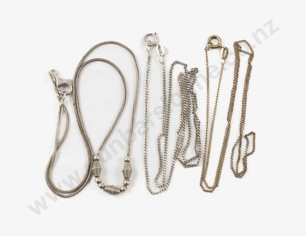 Three .925 Silver Neck Chains Image 1++