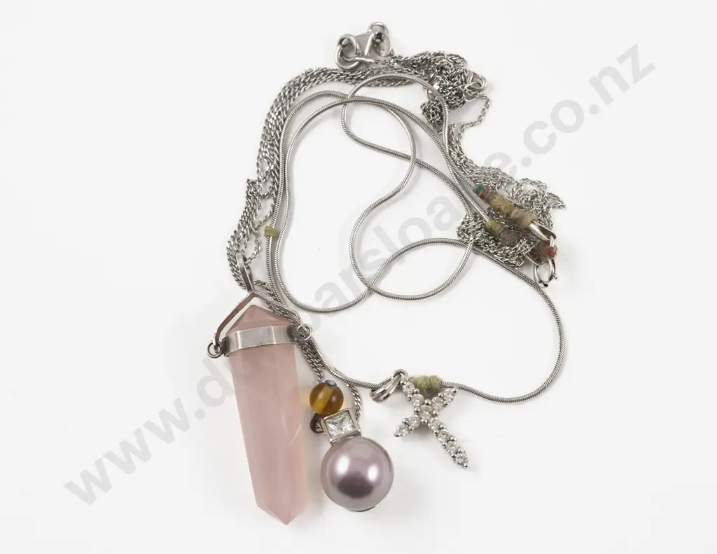 Three Pendants on S/S Neck Chains Image 1++