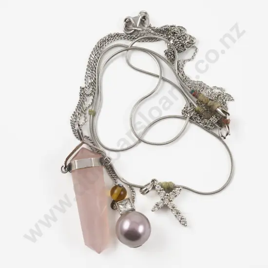 Three Pendants on S/S Neck Chains