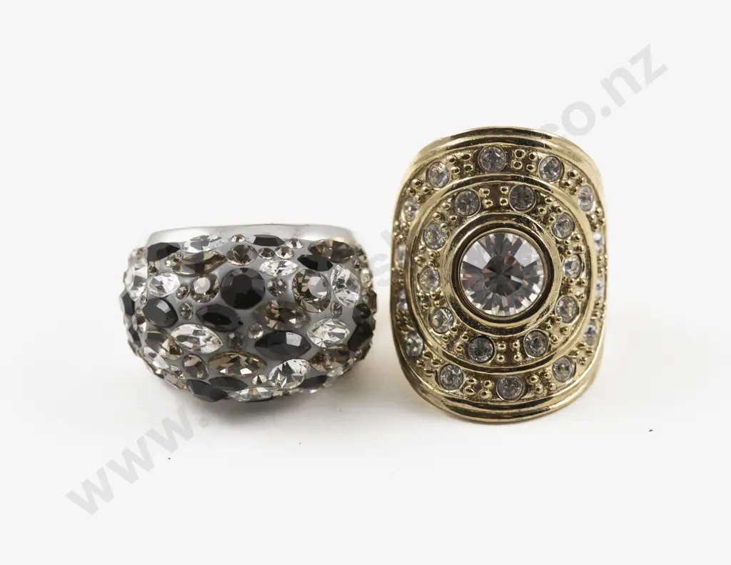 Dyrberg Kern Gold Plated Crystal Set Dress Ring and Other Image 1++