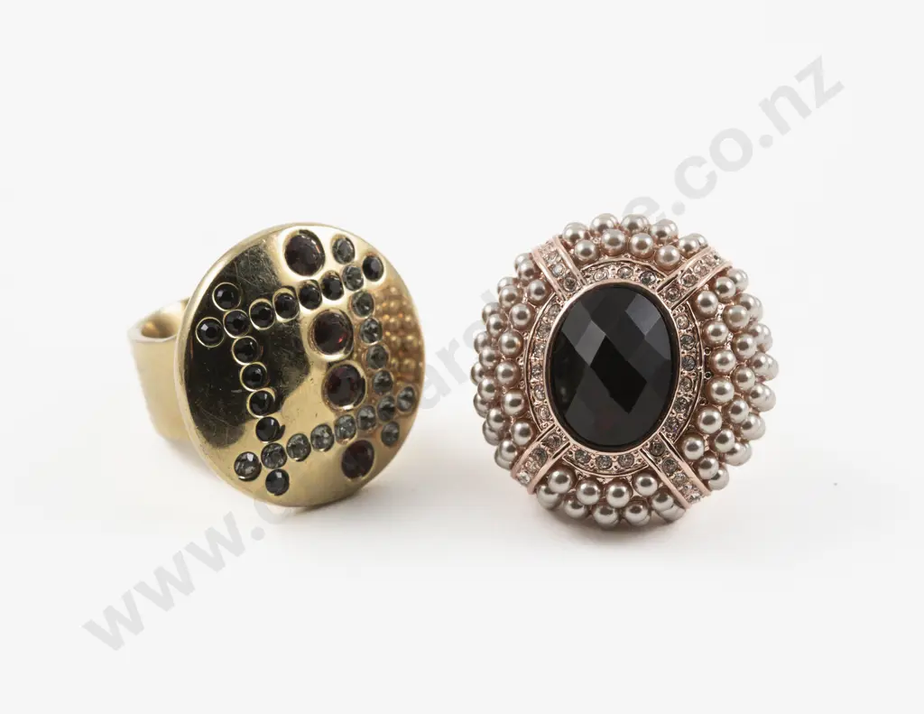 Dyrberg Kern Gold Plated Crystal Set Dress Ring and Other Image 1++