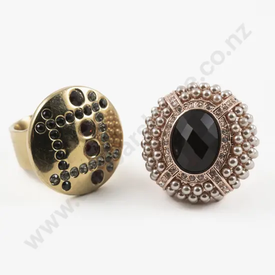 Dyrberg Kern Gold Plated Crystal Set Dress Ring and Other