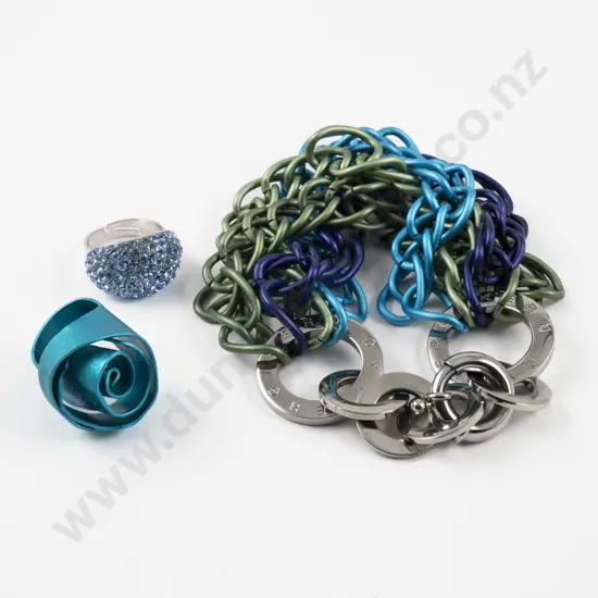 Dyrberg Kern Fancy Multi Coloured Bracelet with Two Rings