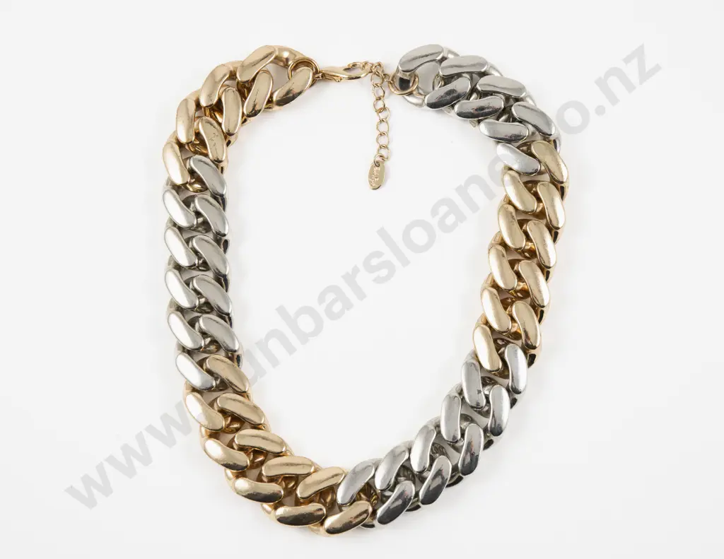 Zara Gold and Silver Plated Heavy Fancy Link Neck Chain Image 1++