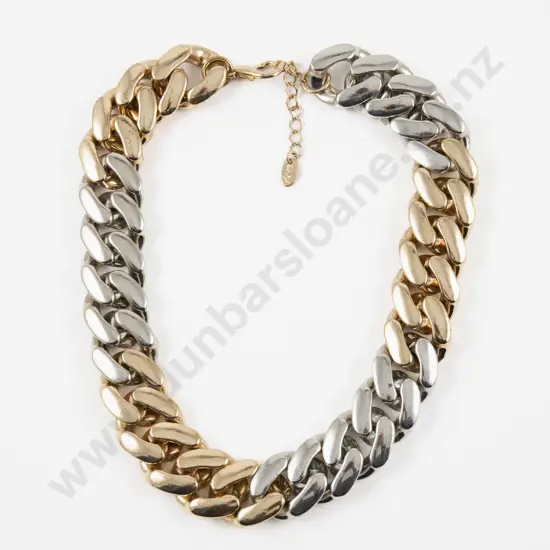 Zara Gold and Silver Plated Heavy Fancy Link Neck Chain