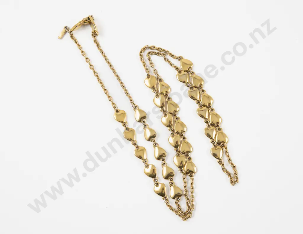 D'Orlan Gold Plated Fancy Link Heart Neck Chain Image 1++