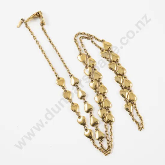 D'Orlan Gold Plated Fancy Link Heart Neck Chain