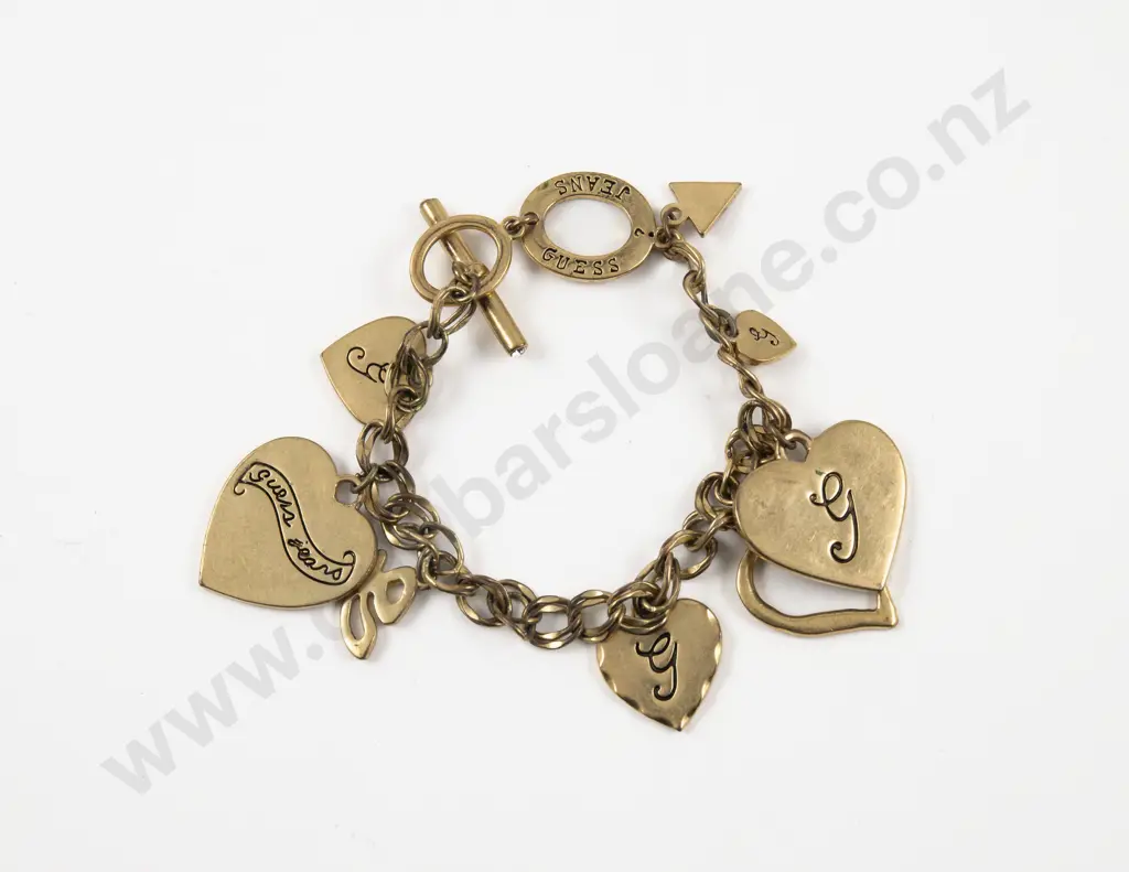 Guess Jeans Gold Plated Fancy Link Charm Bracelet Image 1++
