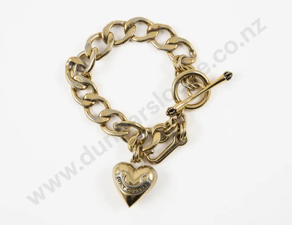 Juicy Couture Gold Plated Fancy Link Bracelet with Two Charms Image 1++