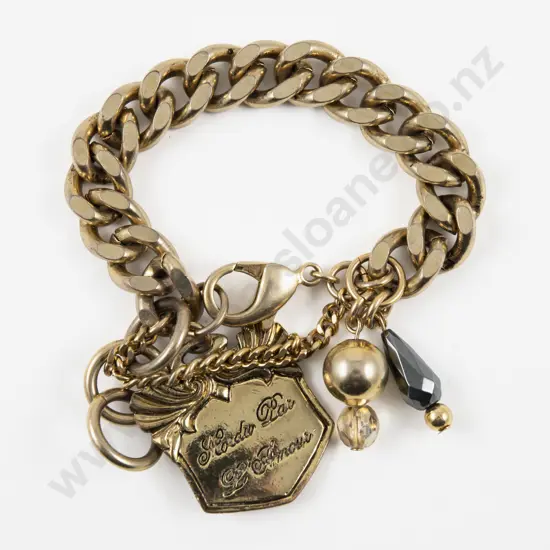 Mimco Fancy Curb Link Bracelet with Three Charms