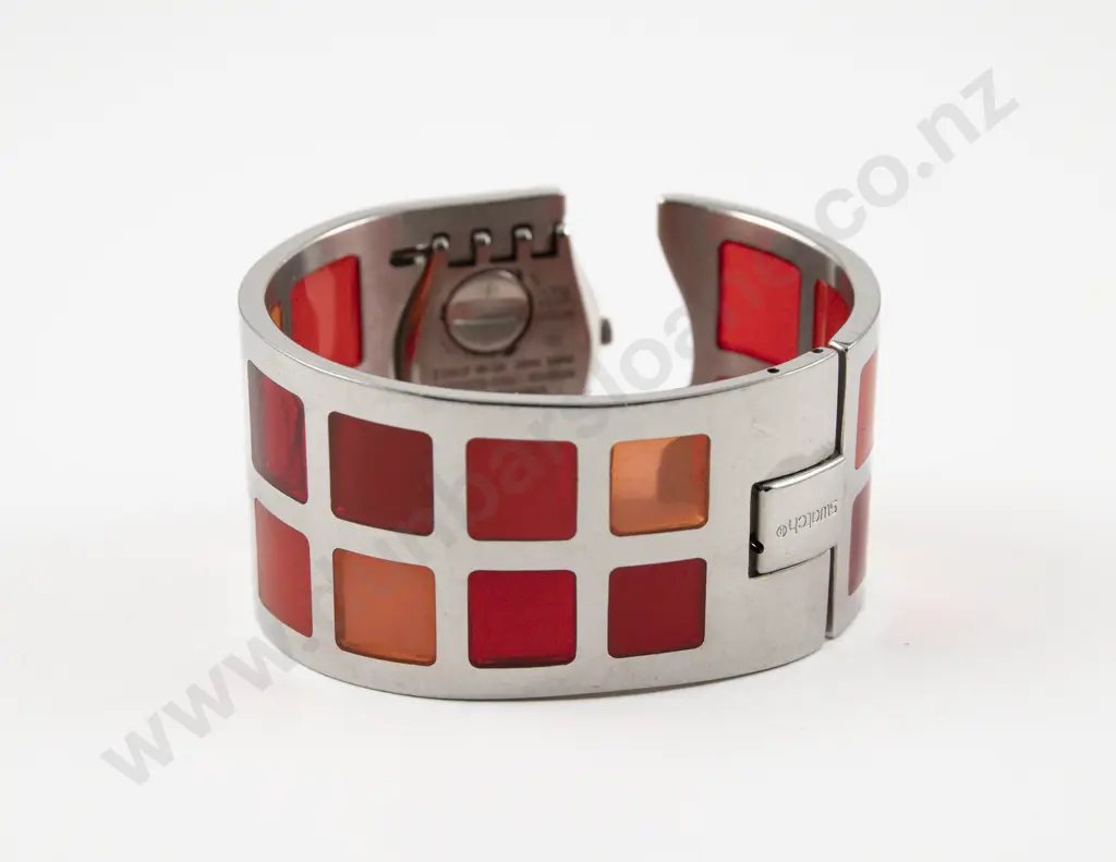 Swatch Irony Stainless Steel Ladies Cuff Bangle Wrist Watch Image 1++