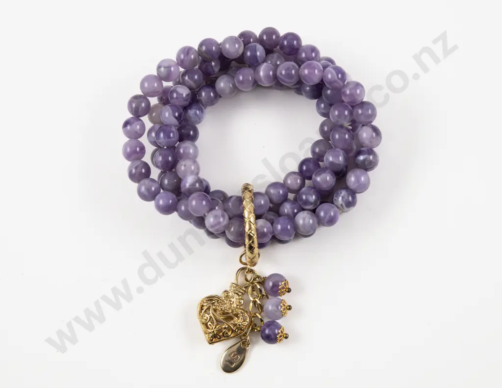 Luisa Spagnoli Multi Strand Amethyst Bead Bracelet Image 1++