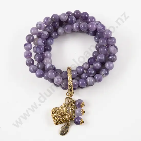 Luisa Spagnoli Multi Strand Amethyst Bead Bracelet
