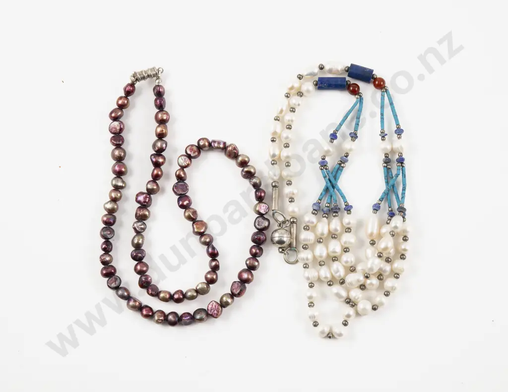 Single Strand Baroque Fresh Water Pearl Necklace with Other Pearl Necklace Image 1++