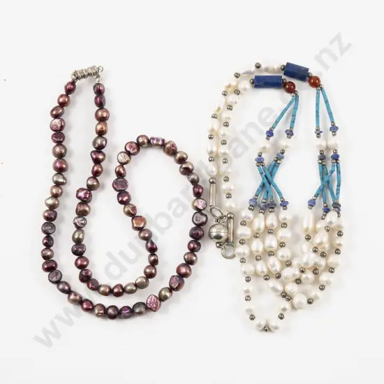 Single Strand Baroque Fresh Water Pearl Necklace with Other Pearl Necklace