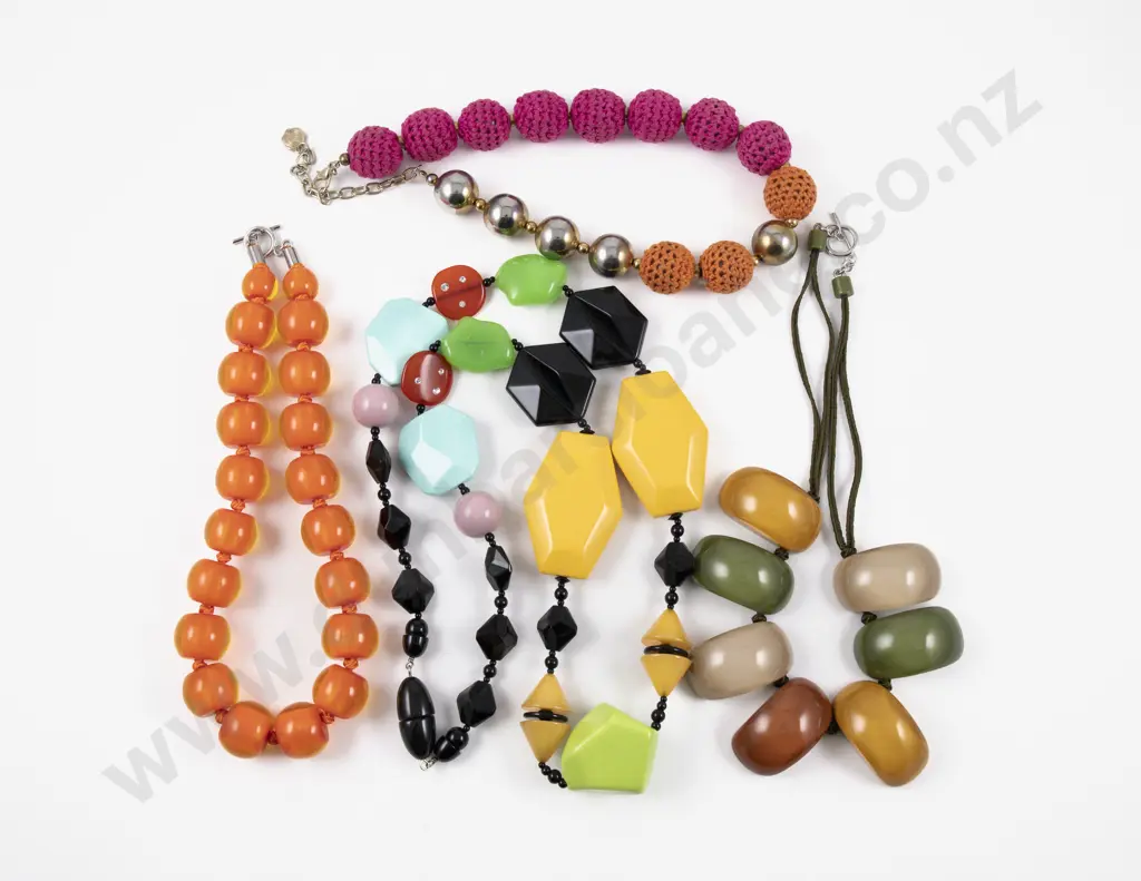 Four Modern Beaded Necklaces Image 1++