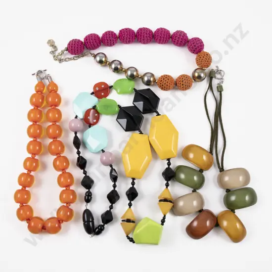 Four Modern Beaded Necklaces