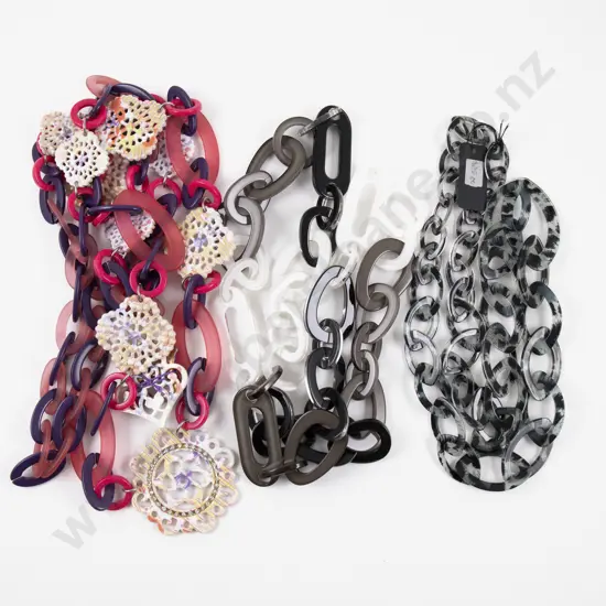 Three Plastic Interlocking Necklaces