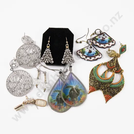Collection of Seven Pairs of Costume Jewellery Earrings