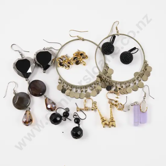Collection of Eight Pairs of Costume Jewellery Earrings