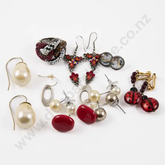 Collection of Nine Pairs of Costume Jewellery Earrings