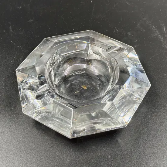 Val St Lambert Octagonal Crystal Ashtray
