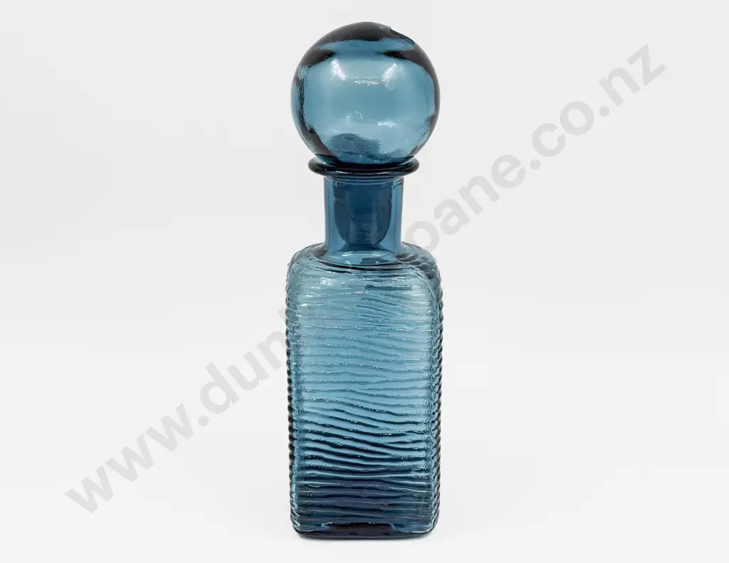 Mid C20th Blue Glass Decanter Image 1++