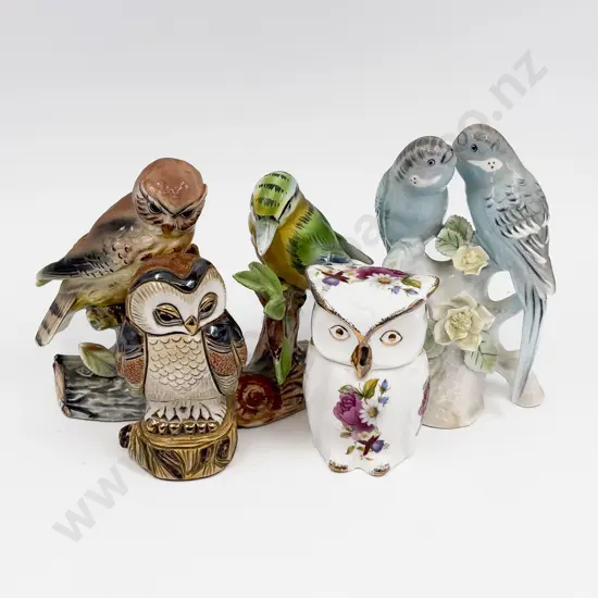 Five Assorted Bird Ornaments