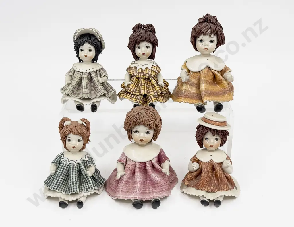 Six Assorted Ceramic Doll Ornaments Image 1++