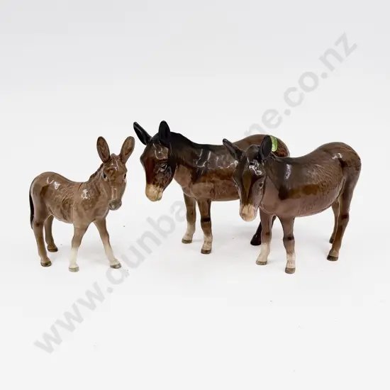 Three Beswick Donkeys