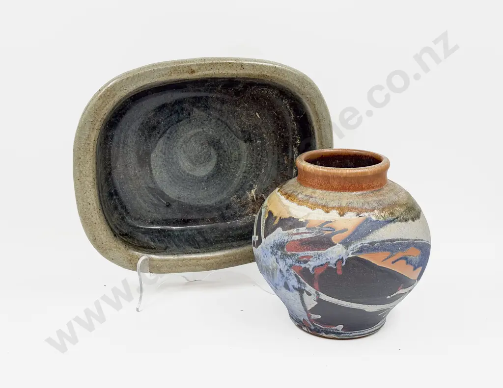 David Huffman Vase together with Jane Smisek Pottery Dish Image 1++