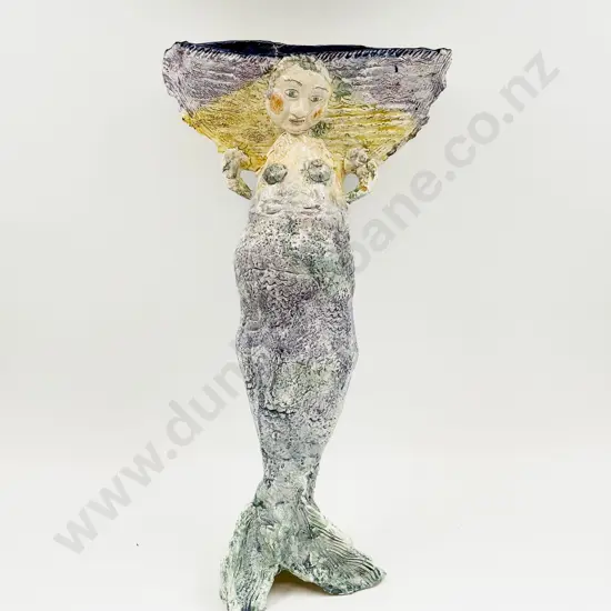 Liz Earth Double Sided Pottery Mermaid Sculptural Figure