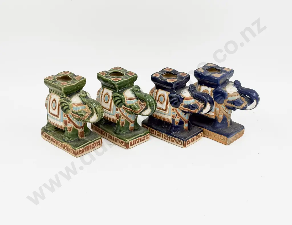 Two Pairs of Elephant Form Candle Holders Image 1++