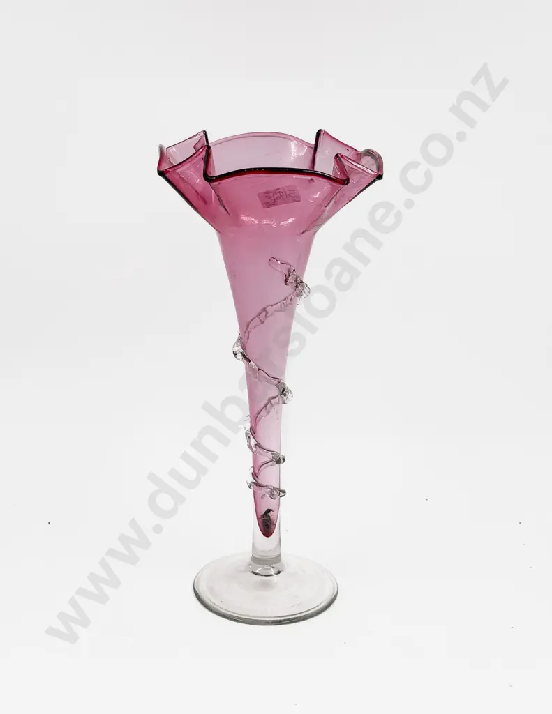 Vintage Cranberry Glass Vase Image 1++