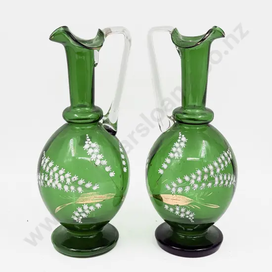 Pair of Victorian Glass Ewers