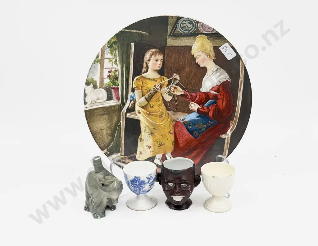 Nutbrown Elephant Form Pie Funnel & Three Egg Cups etc Image 1++